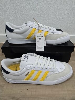 Adidas Nora Men’s White & Yellow Retro Skate Sneakers